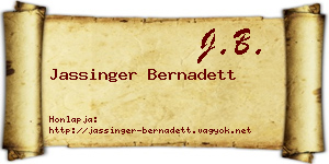 Jassinger Bernadett névjegykártya